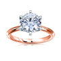 Kobelli 6-Prong Solitaire Classic Engagement Ring - 3 Carat Center in Rose Gold