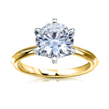 Kobelli crescido - anel de diamante de laboratório solitário clássico de 3 quilates