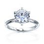 Kobelli 6-Prong Solitaire Classic Engagement Ring - 3 Carat Center in White Gold