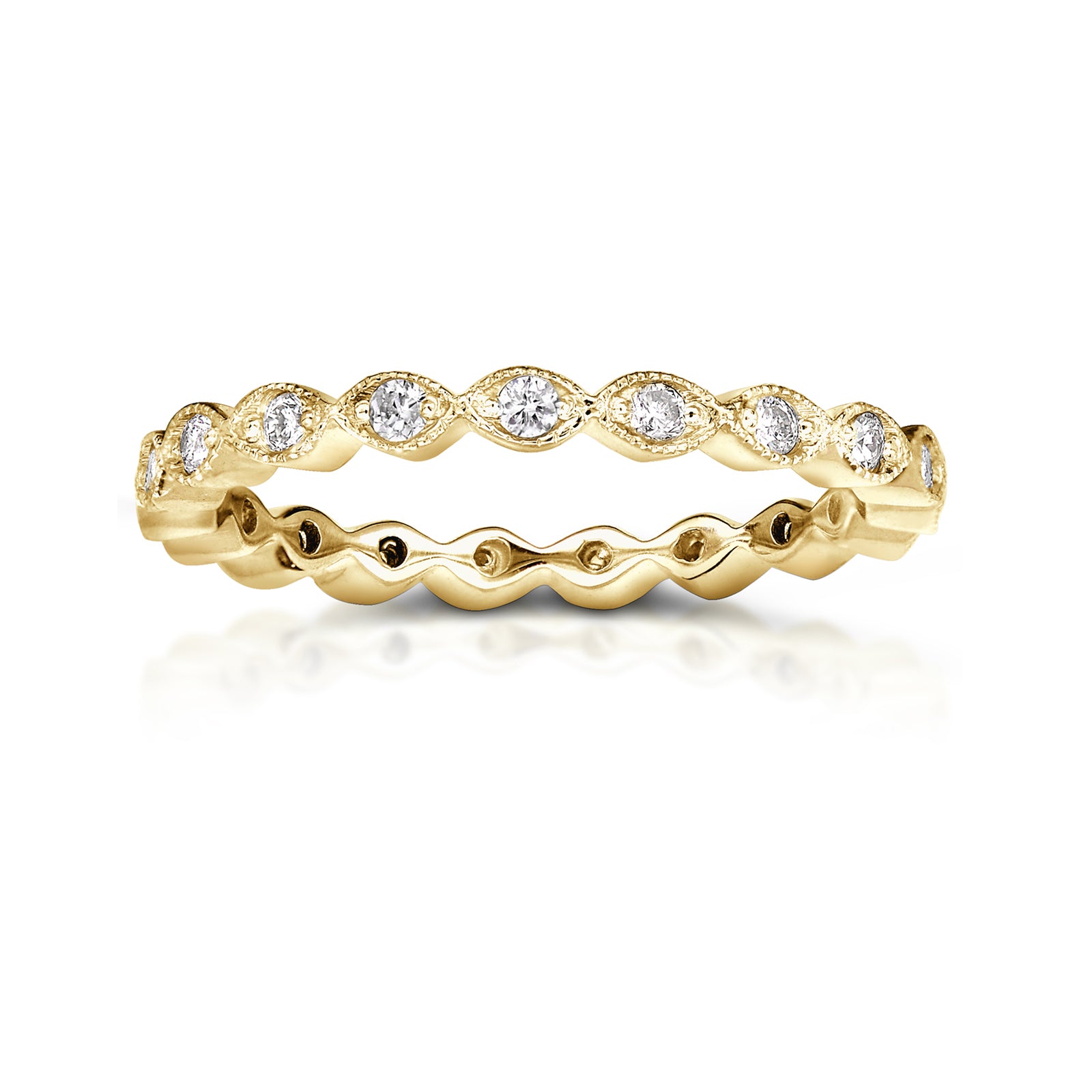0.3 Carat Natural Diamond Eternity Band in Yellow Gold