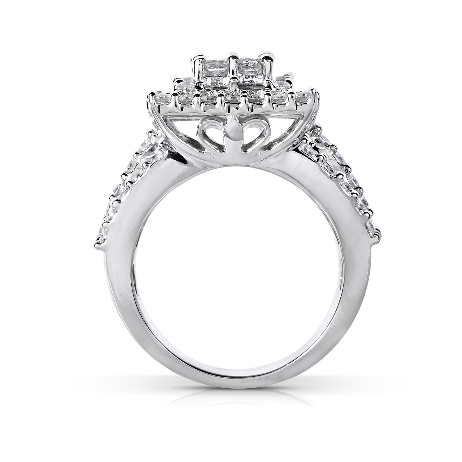 3 Carat Natural Diamond Square Cluster Gwen Ring