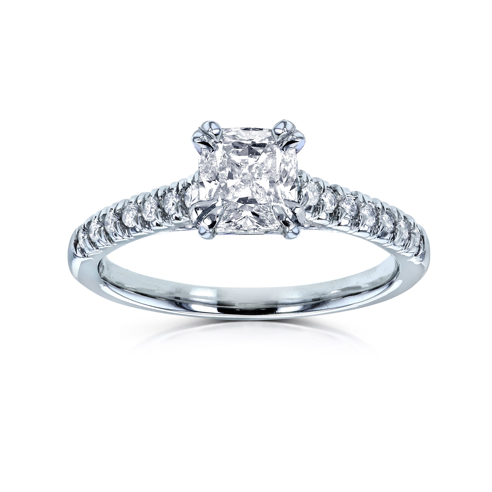 1.15 Carat Natural Diamond Cushion French Pavé Ring