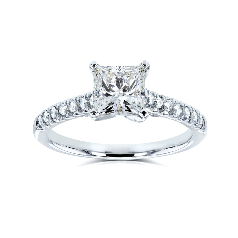 1.15ct Princess Center French Pavé Diamond Ring