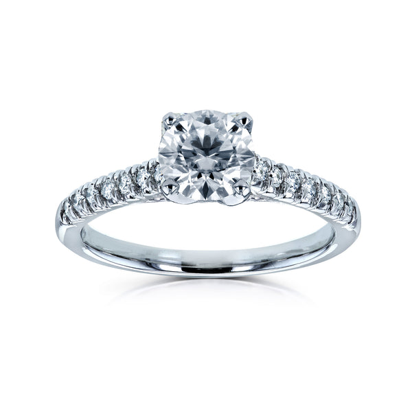 1.15ct Round Center French Pavé Diamond Ring