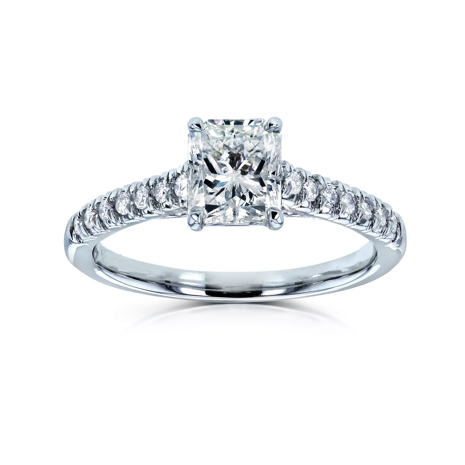 1.15 Carat Natural Diamond Radiant French Pavé Ring