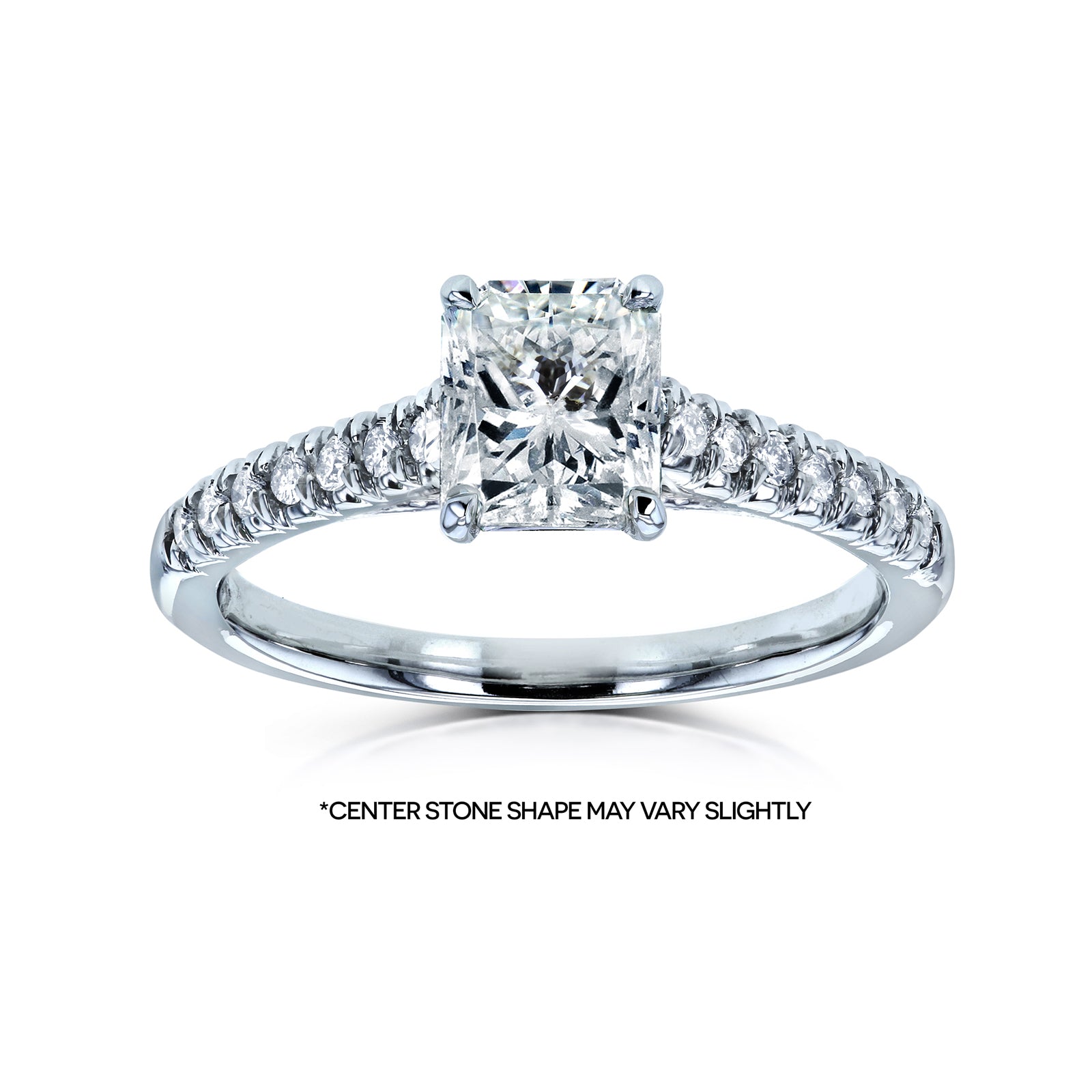 1.15 Carat Natural Diamond Radiant French Pavé Ring