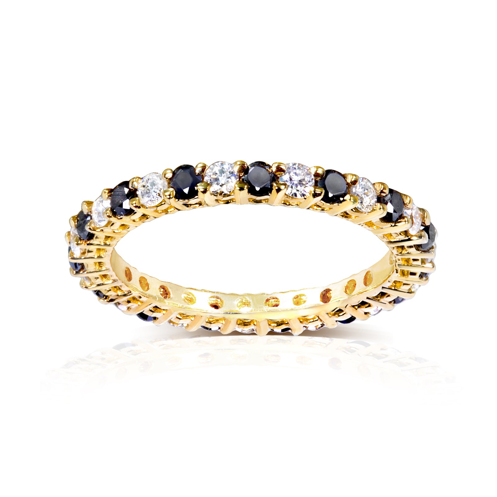 1 Carat Black & White Natural Diamond Ring