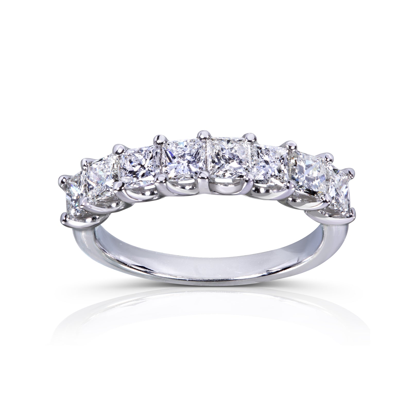 1.5 Carat Natural Diamond 8-Stone Hachi Ring in White Gold