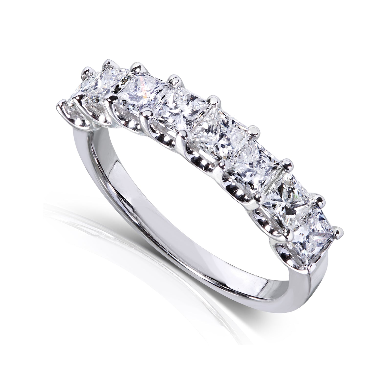 8 Stone Princess Diamond Band - lifted angle
