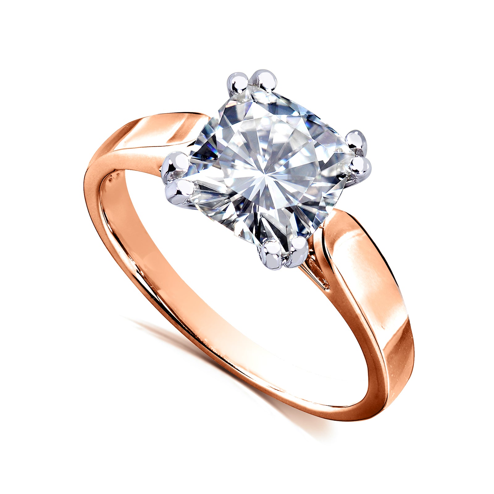 2 Carat Lab Grown Diamond Solitaire Cushion Vanessa Ring