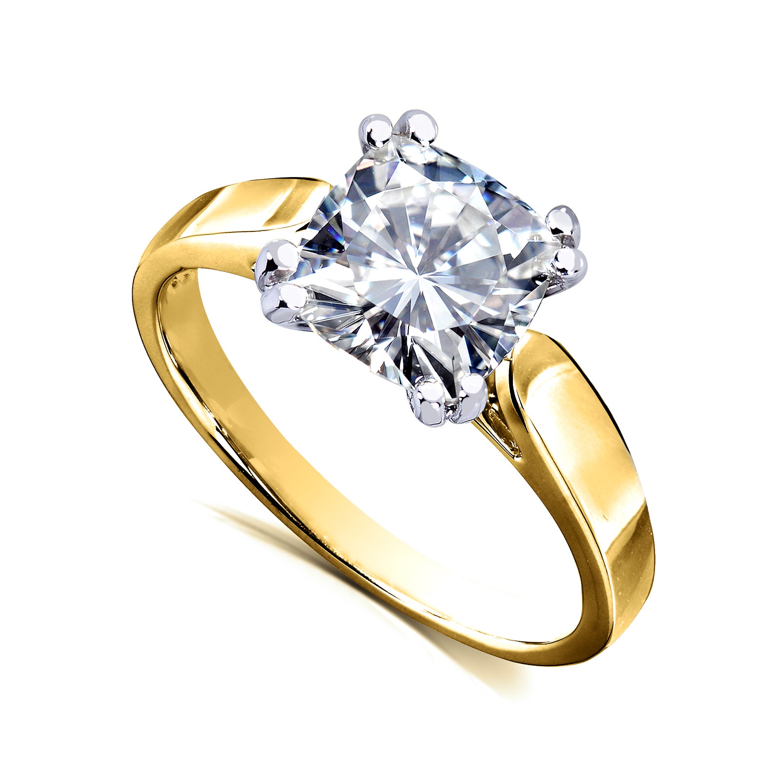 2 Carat Lab Grown Diamond Solitaire Cushion Vanessa Ring
