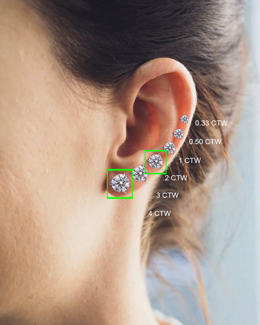 2 or 4 Carat Moissanite Cushion Globetrotting Studs