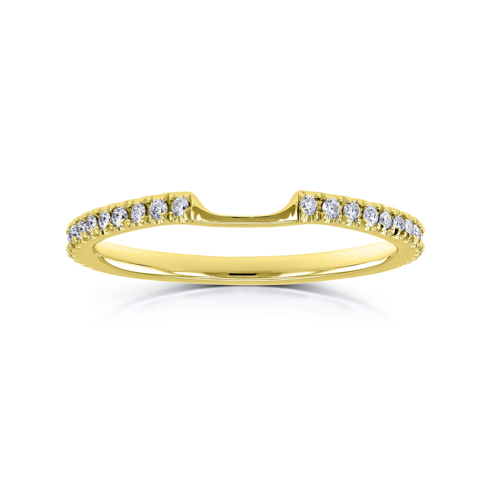 Notched Diamond Wedding Band in yellow gold
