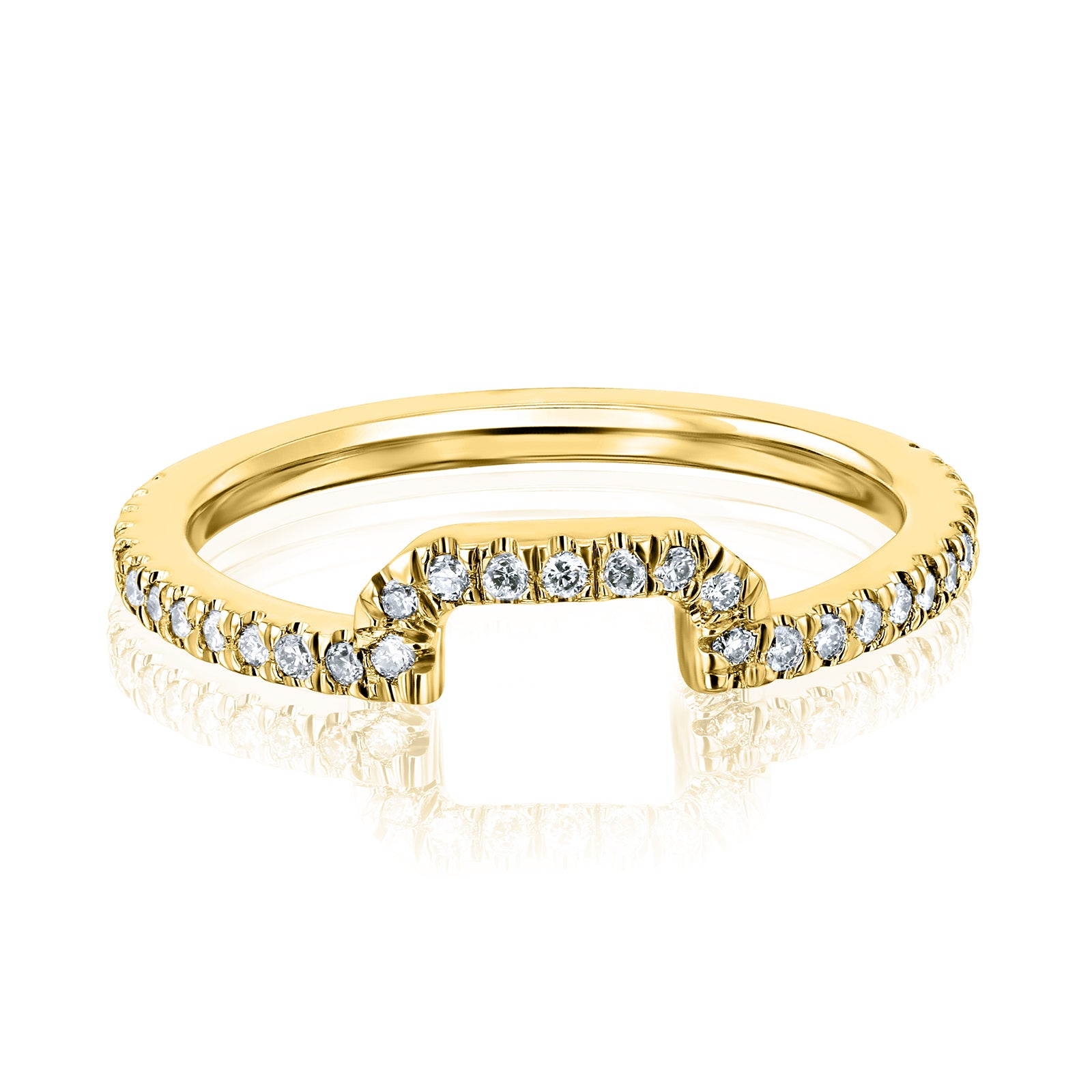 Natural Diamond Notch Shadow Ring - 61770 Series