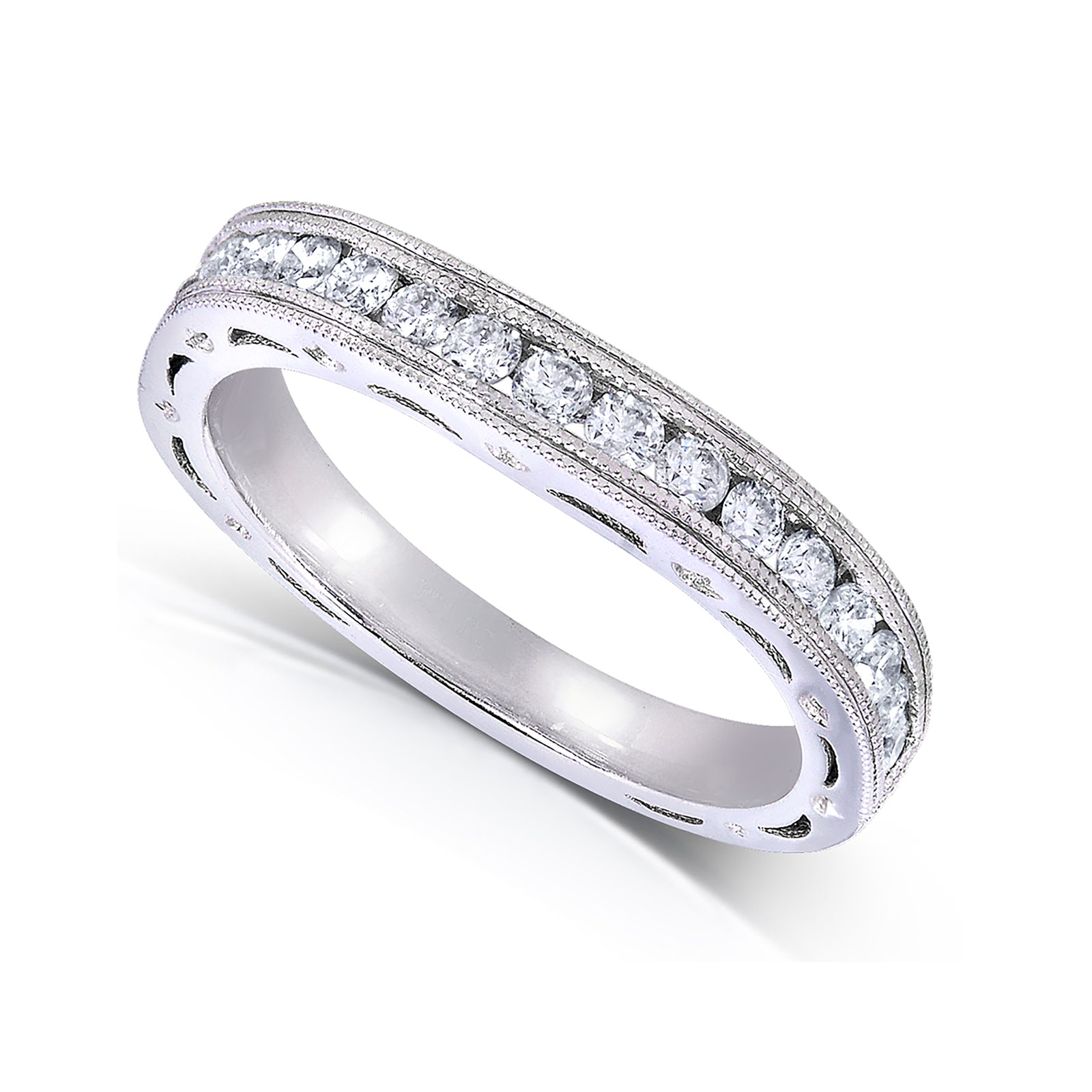 Natural Diamond Half Eternity Winter Shadow Ring