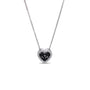 0.4 Carat Black Diamond Heart Necklace in White Gold