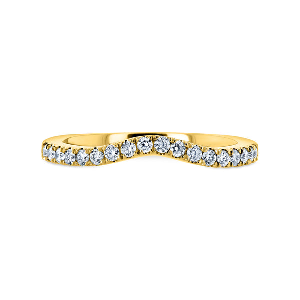 Diamond Wedding Band Curved 1/5 CTW 14k Yellow Gold
