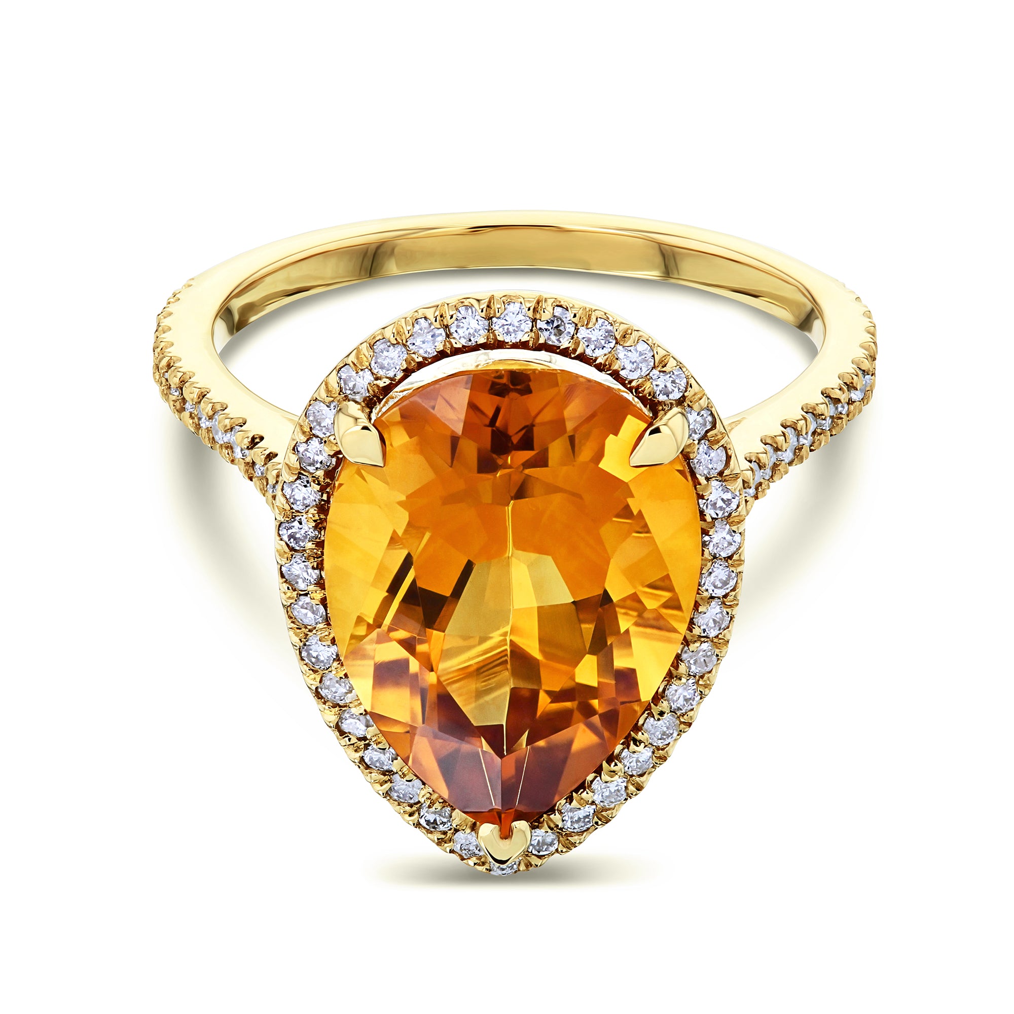 4 Carat Citrine & Diamond Ring