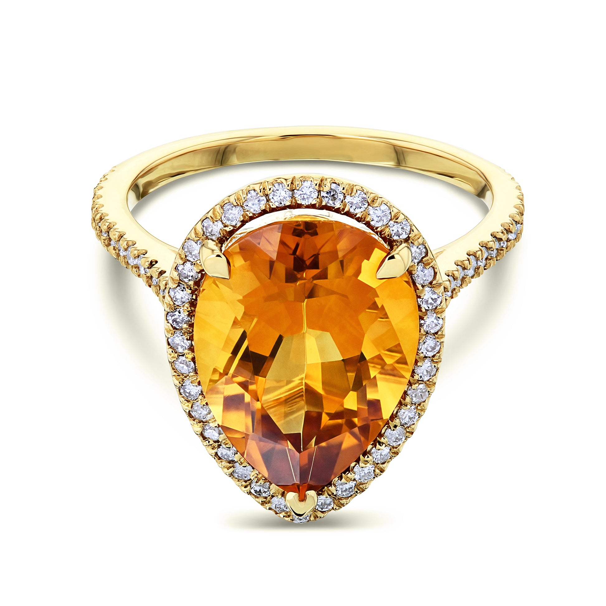 4 Carat Citrine & Diamond Ring