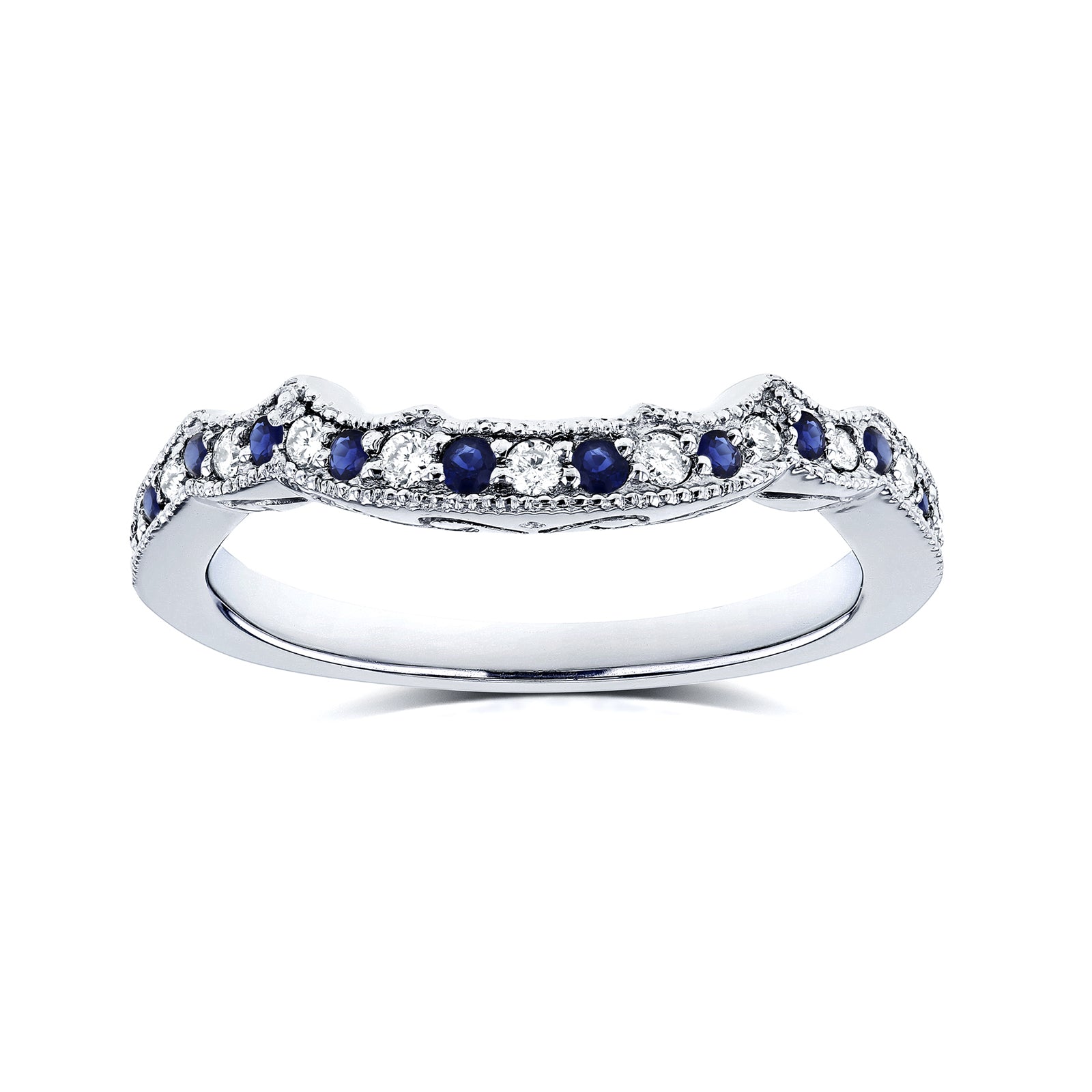 Natural Diamond & Sapphire Iris Shadow Ring