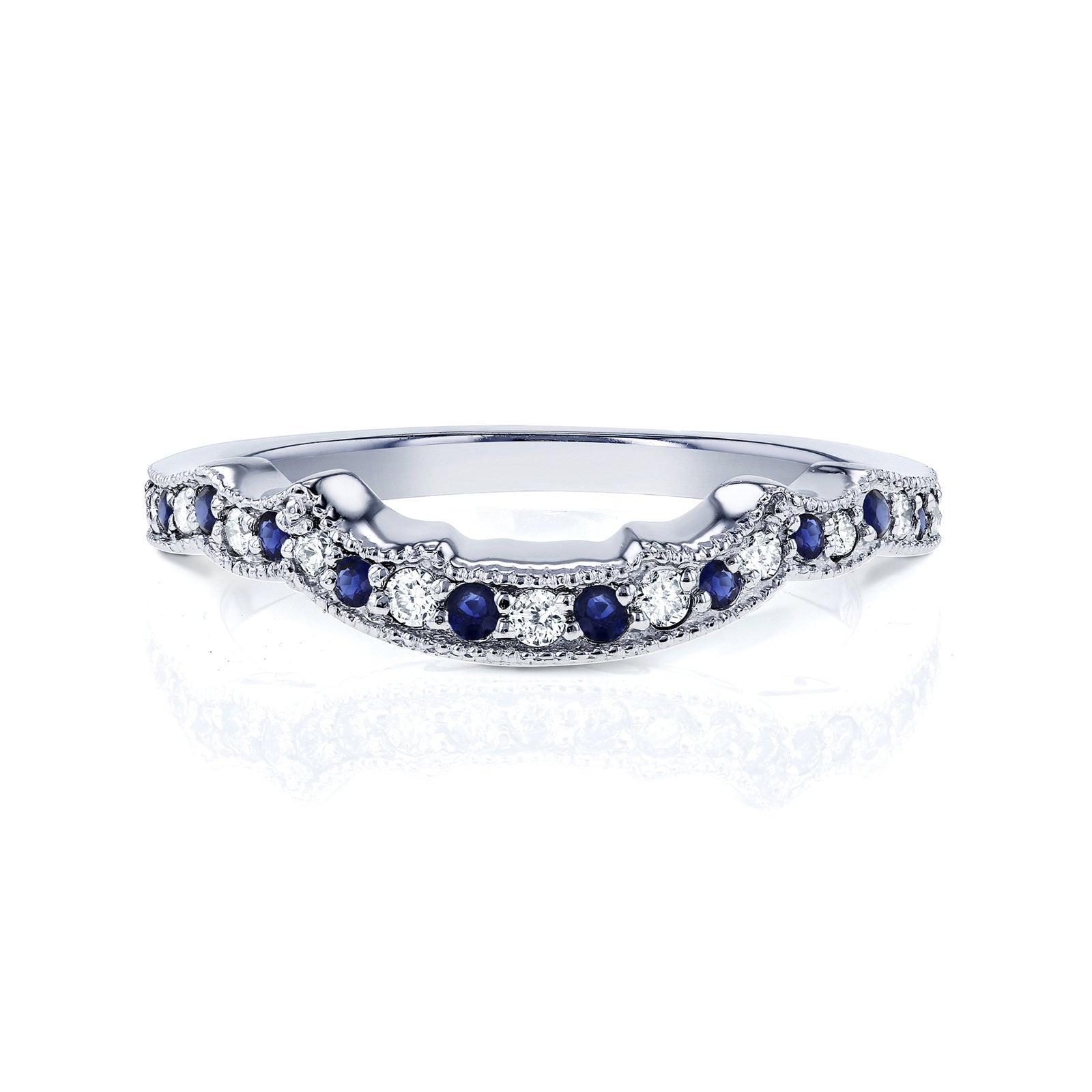Natural Diamond & Sapphire Iris Shadow Ring