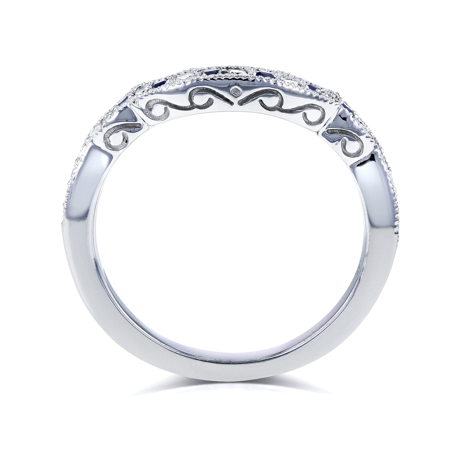 Natural Diamond & Sapphire Iris Shadow Ring