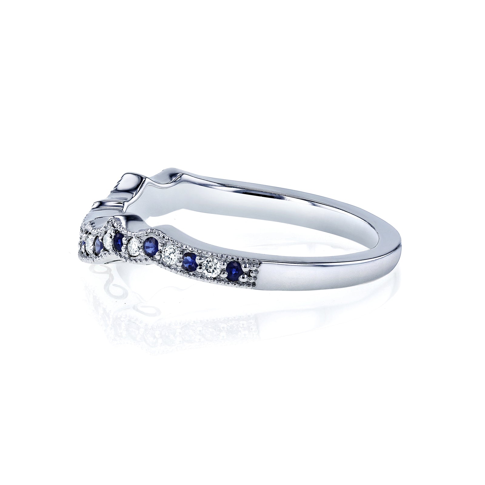 Natural Diamond & Sapphire Iris Shadow Ring