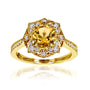 1.25 Carat Peach Citrine Floral Halo Nalani Ring