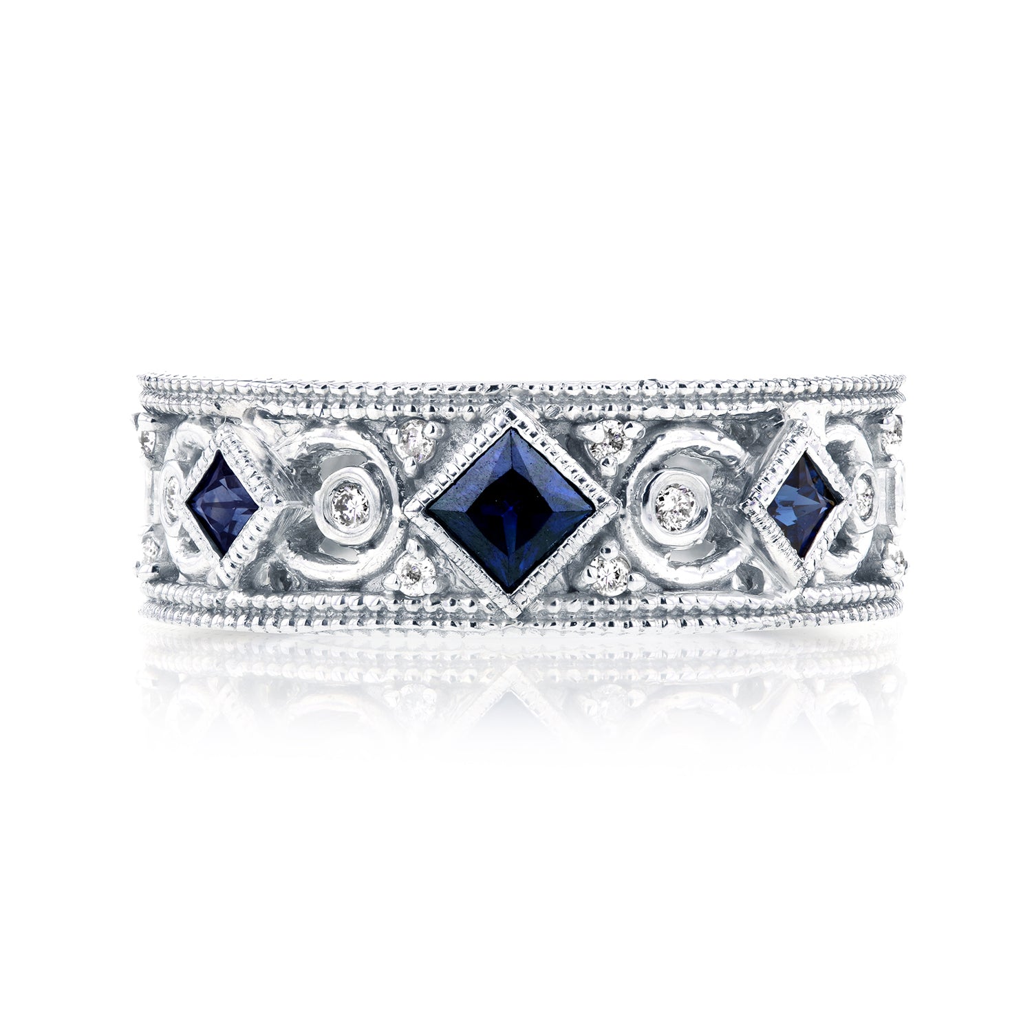 0.45 Carat Natural Diamond & Sapphire Natalie Ring