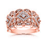 filigree anniversary ring in rose gold - raised angle