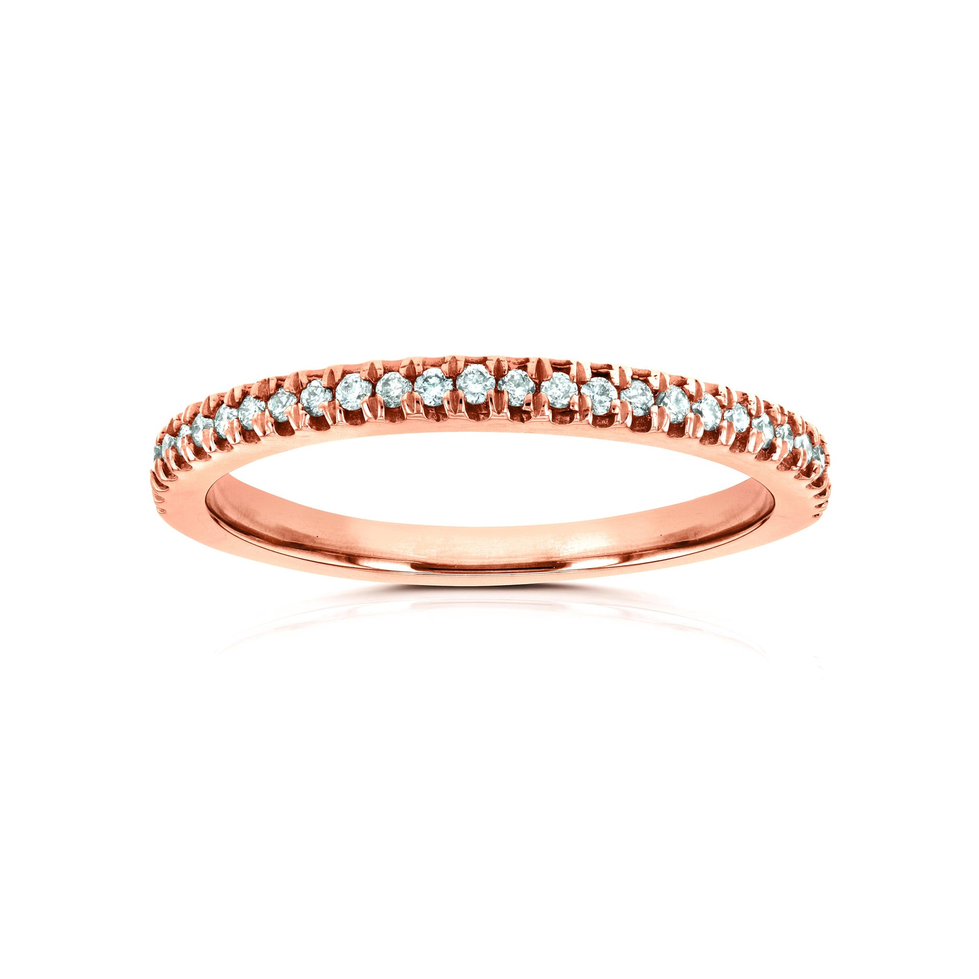 diamond band in rose gold