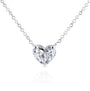 Heart shaped solitaire diamond attached to delicate chain