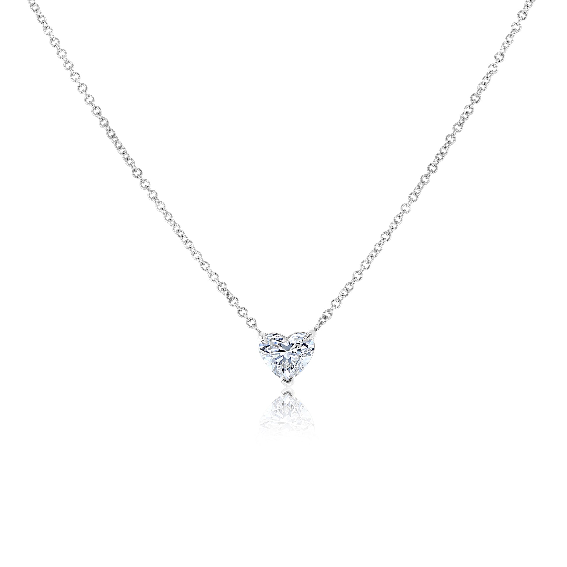 0.75 Carat Natural Diamond Heart Necklace