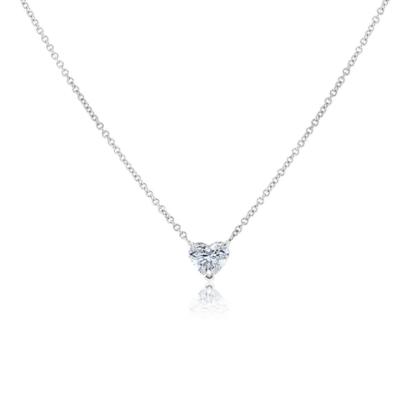 0.75 Carat Natural Diamond Heart Necklace