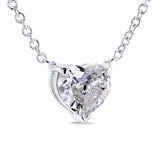 Floating Heart Diamond Necklace 3/4 CTW in 14K White Gold (Certified, SI)