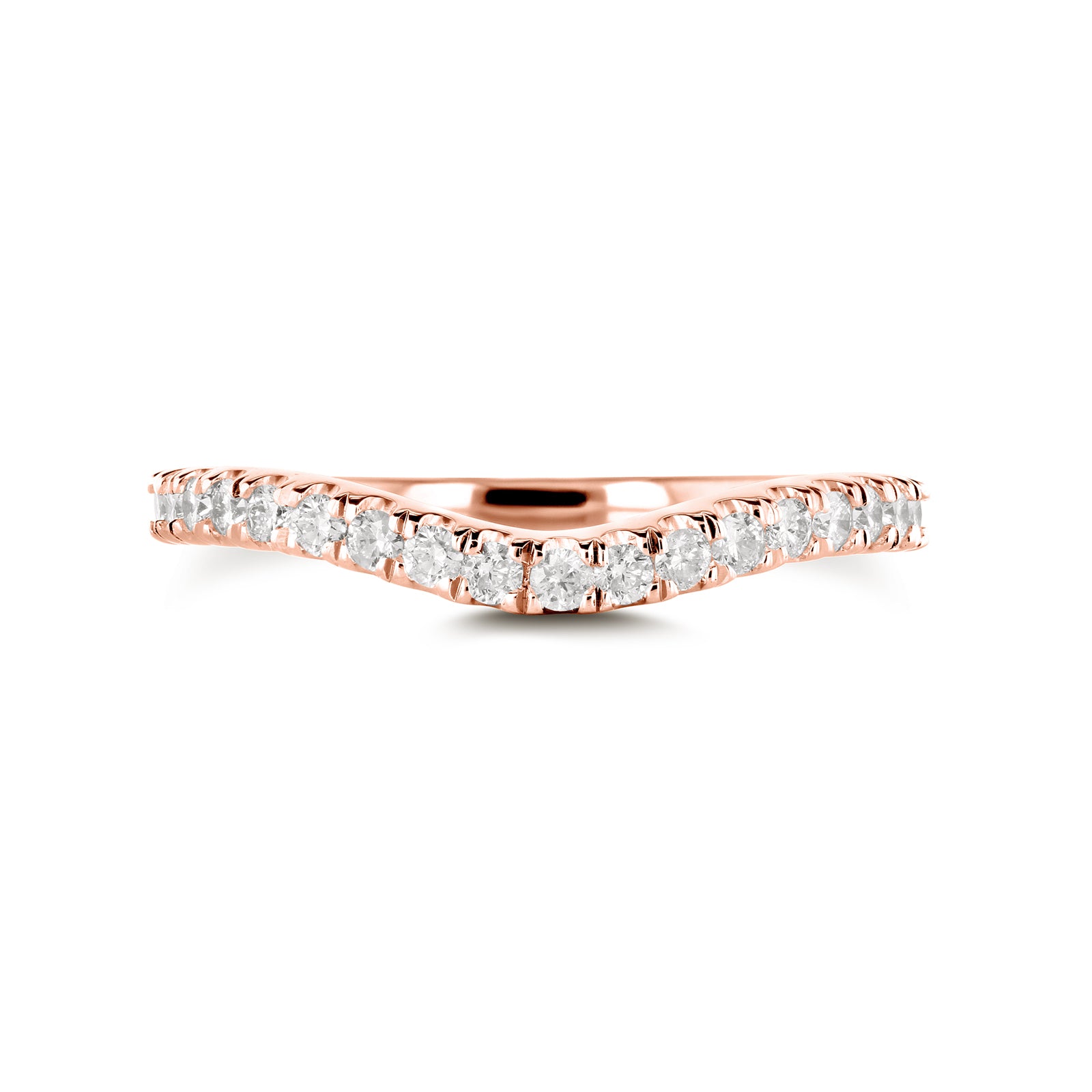 Kobelli Lab Grown Diamond Curved Wedding Band in 14k Rose Gold