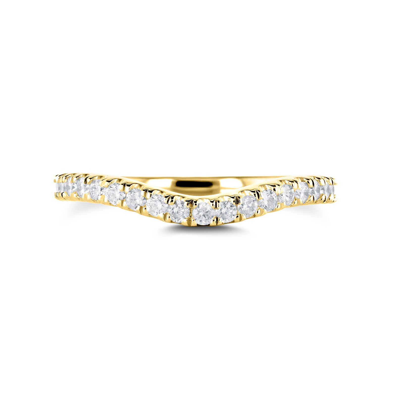 Kobelli Lab Grown Diamond Curved Wedding Band in 14k Yellow Gold