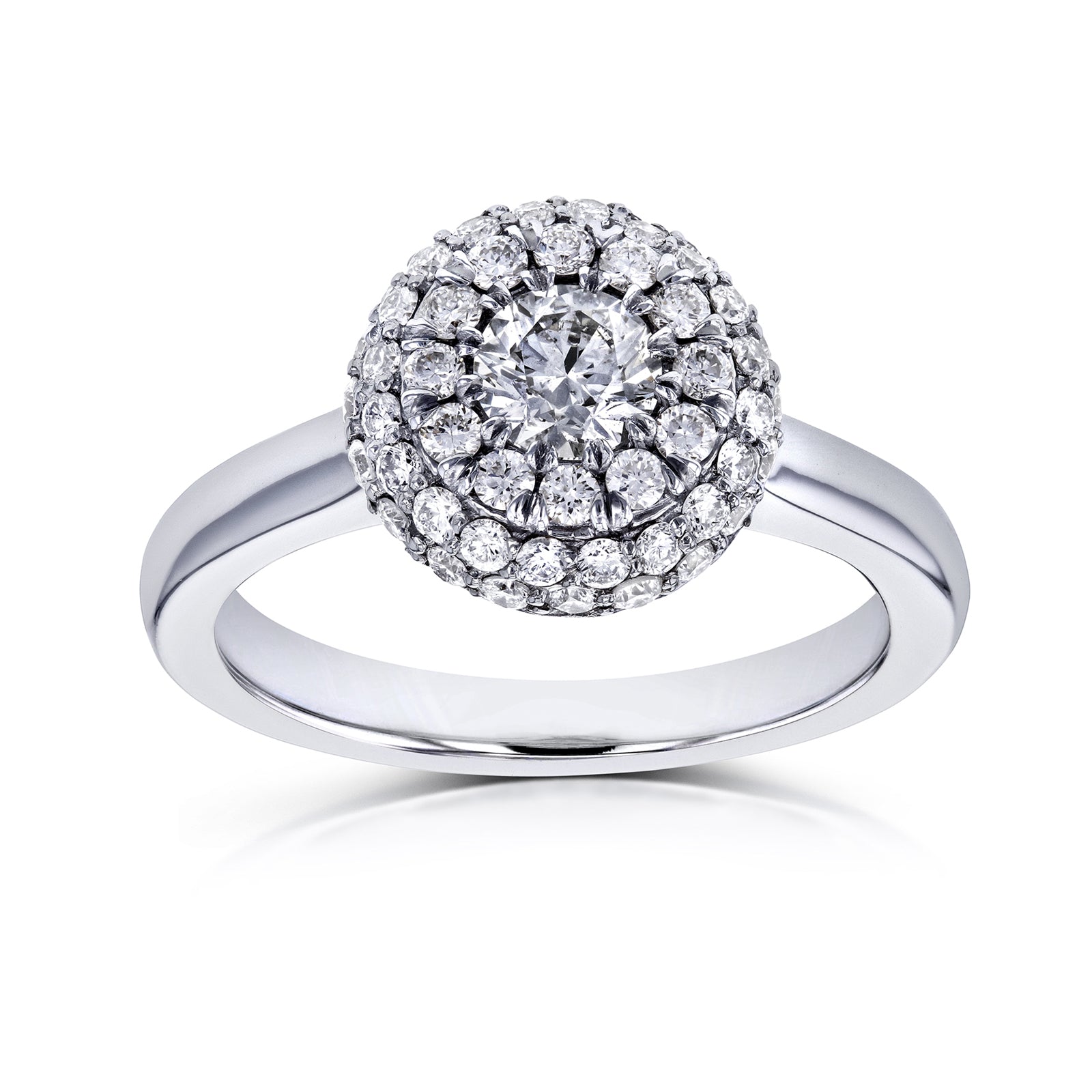 0.8 Carat Natural Diamond Dome Cluster Ring