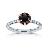 1.12ct Black Diamond Crown Ring