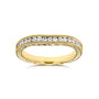 Natural Diamond Augustina Shadow Ring - dual milgrain edges, curved wedding band, channel-set diamonds, half eternity, vintage etchings - yellow gold option
