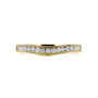 Natural Diamond Augustina Shadow Ring - dual milgrain edges, curved wedding band, channel-set diamonds, half eternity, vintage etchings - yellow gold option, flat front facing view