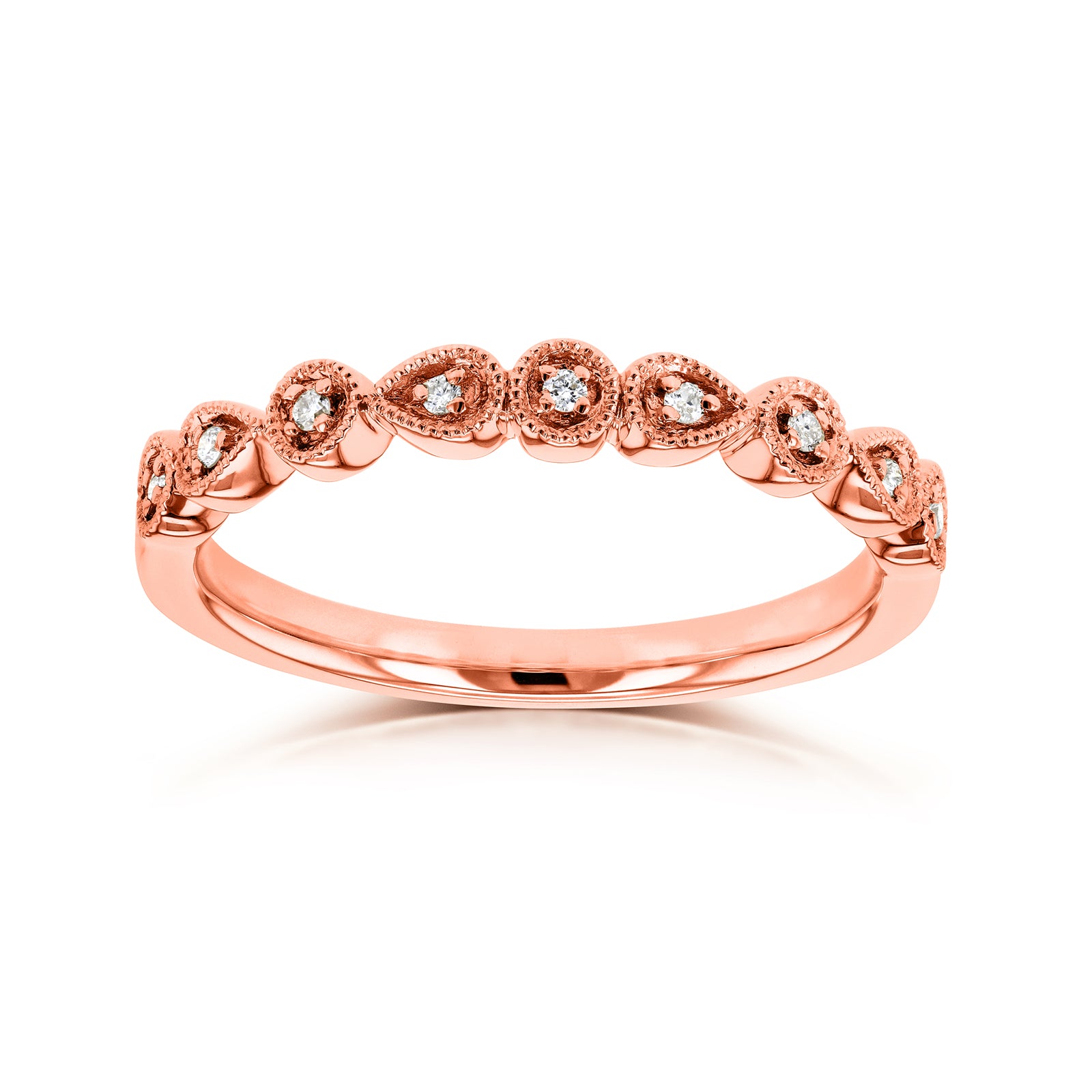 Alternating Accent Katalina Stacking Ring - rose gold option