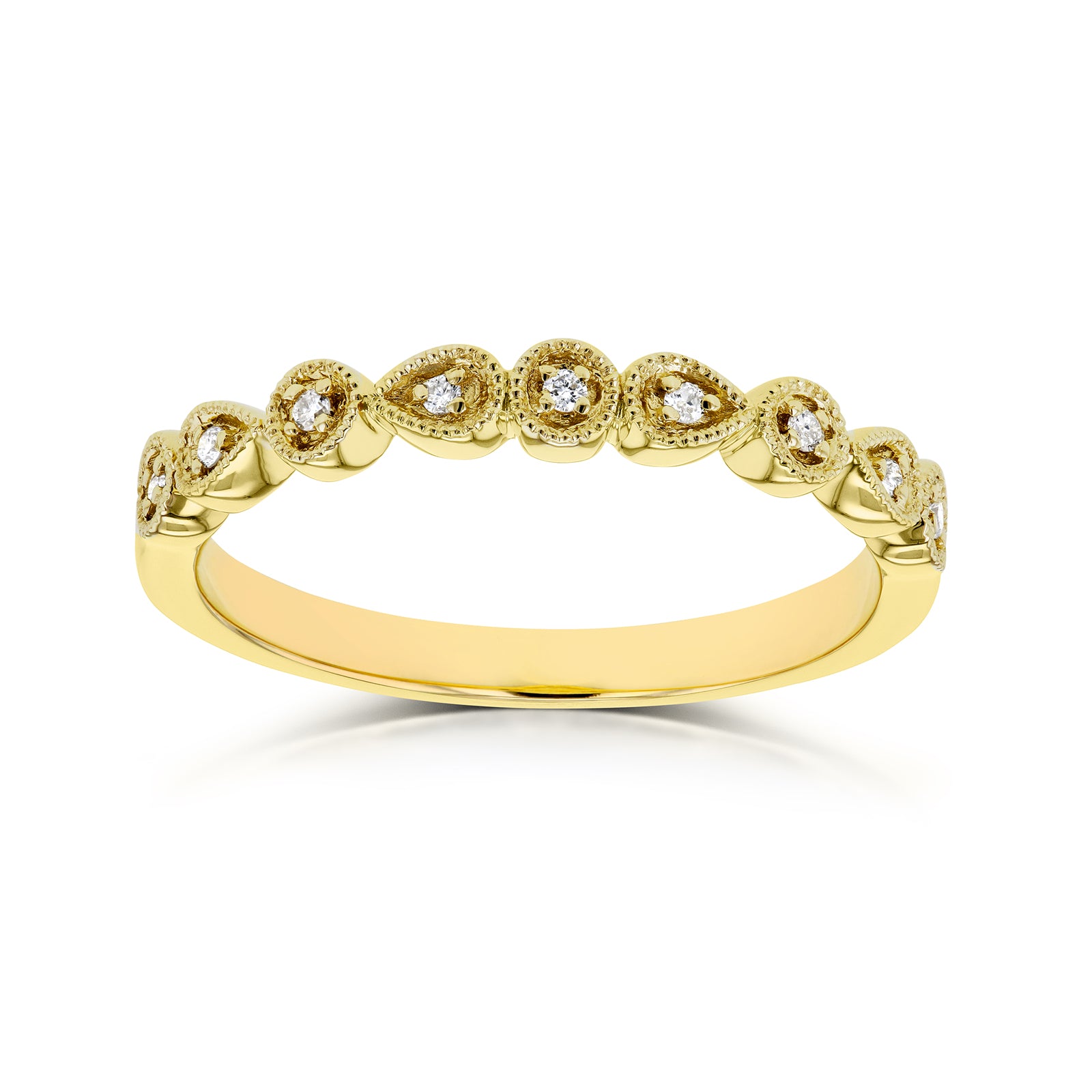 Alternating Accent Katalina Stacking Ring - yellow gold option