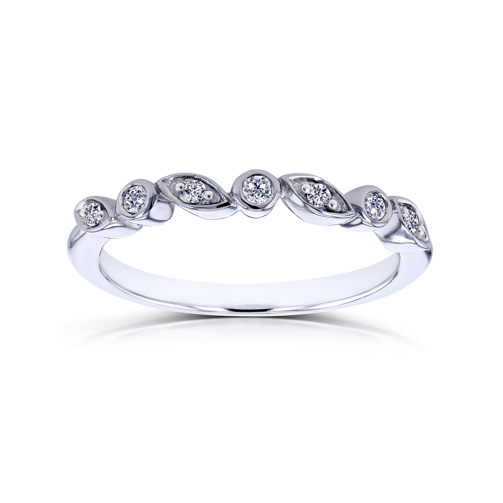Natural Diamond Accent Simple Stackable Ring