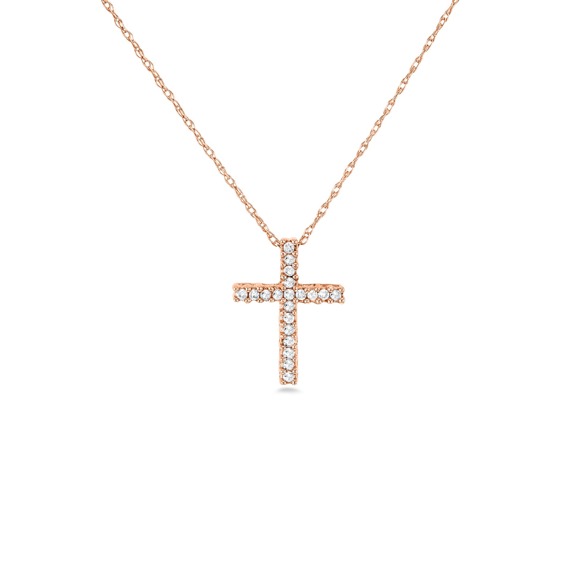 0.1 Carat Natural Diamond Mini Cross Necklace