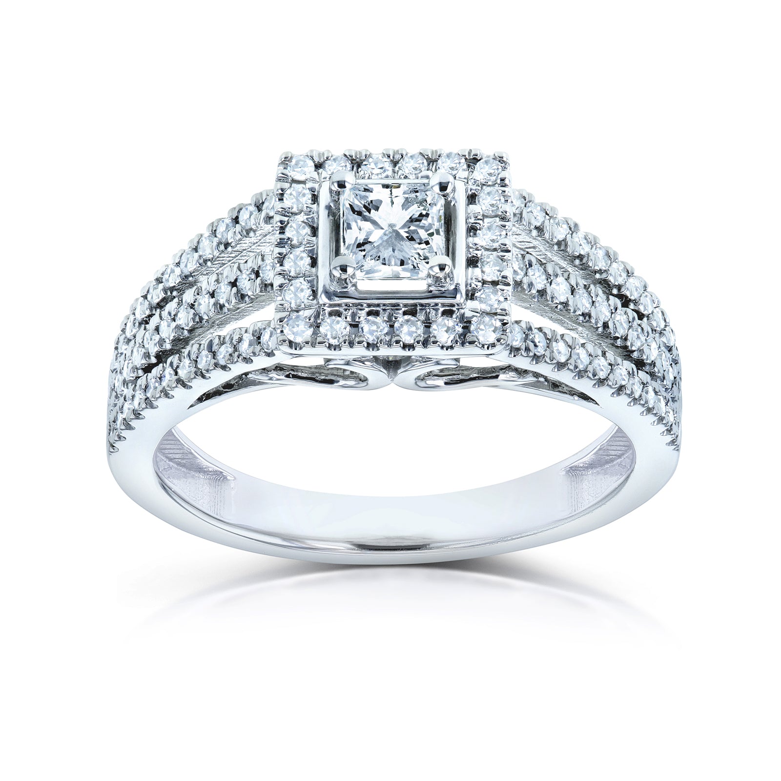 0.5 Carat Natural Diamond Square Split Ring