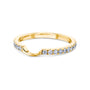 A curved yellow gold wedding band with diamond accents designed to match the Kobelli Tully Engagement Ring
