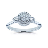 0.17 Carat Natural Diamond Unique Round Cluster Ring