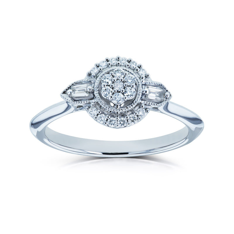 0.17 Carat Natural Diamond Unique Round Cluster Ring