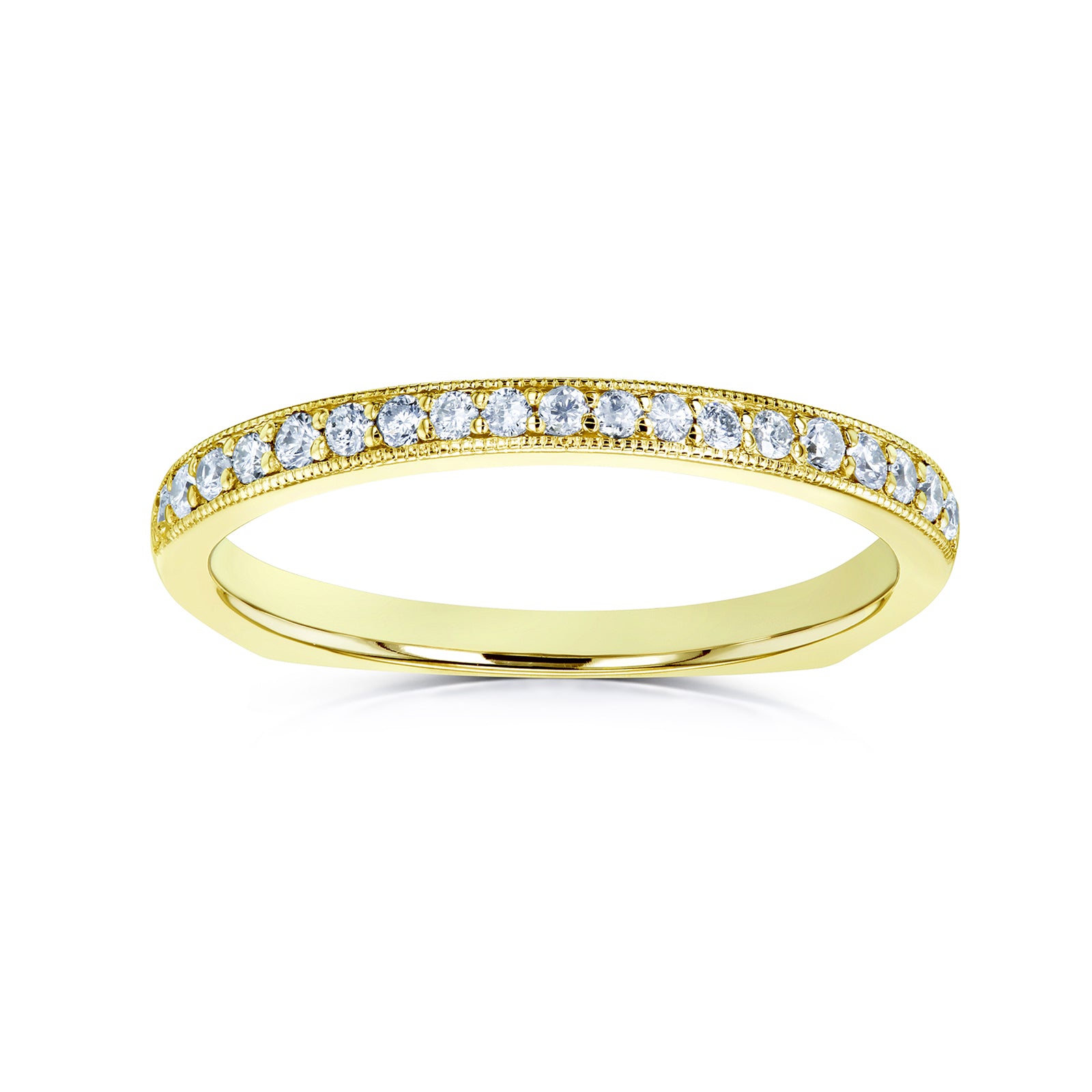 0.2 Carat Natural Diamond Euro Ring 14k Yellow Gold